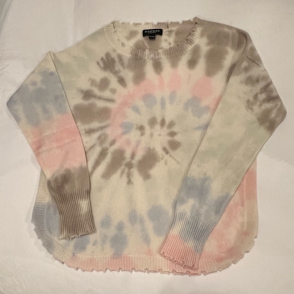 Repeat 100% Cashmere Tie Dye Swearer
